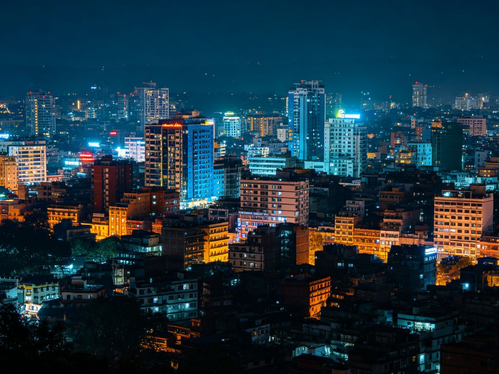 加德满都城市夜景